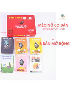 Bài Mèo nổ Exploding Kittens Việt hóa + 6 bảng mở rộng + 200 bọc bài